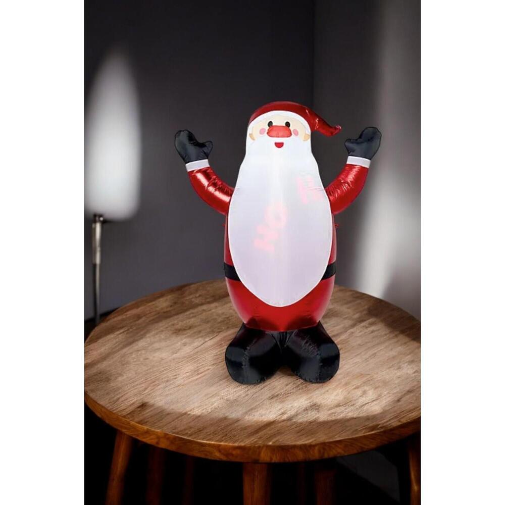 Kringle Express 6ft Inflatable Santa with Light Up Phrases Red/White
